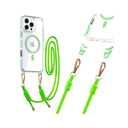 Tel Protect Strap Clear Case for Iphone 13/14 green