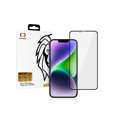 Tempered glass Tel Protect 10X Privacy Titanium for Iphone 14