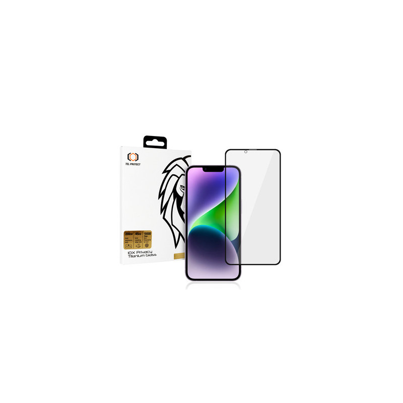 Tempered glass Tel Protect 10X Privacy Titanium for Iphone 14