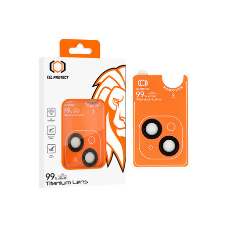 Tempered glass Tel Protect Titanium Lens 99% AR on camera for Iphone 14/14 Plus/16e black (lens 2 pcs)