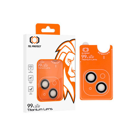 Tempered glass Tel Protect Titanium Lens 99% AR on camera for Iphone 14/14 Plus/16e transparent (lens 2 pcs)