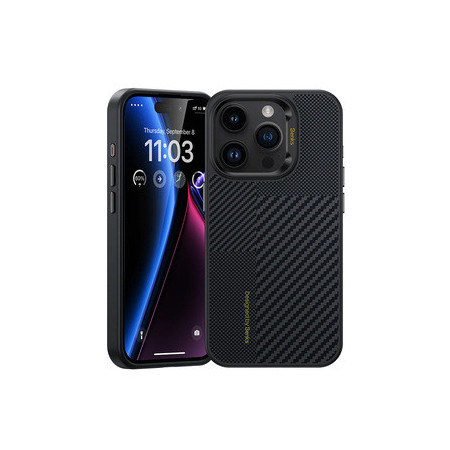 Benks Montage Magnetic Armor Pro Kevlar Case Metal Frame 600D+1500D (MA62) for Iphone 15 Pro Max black