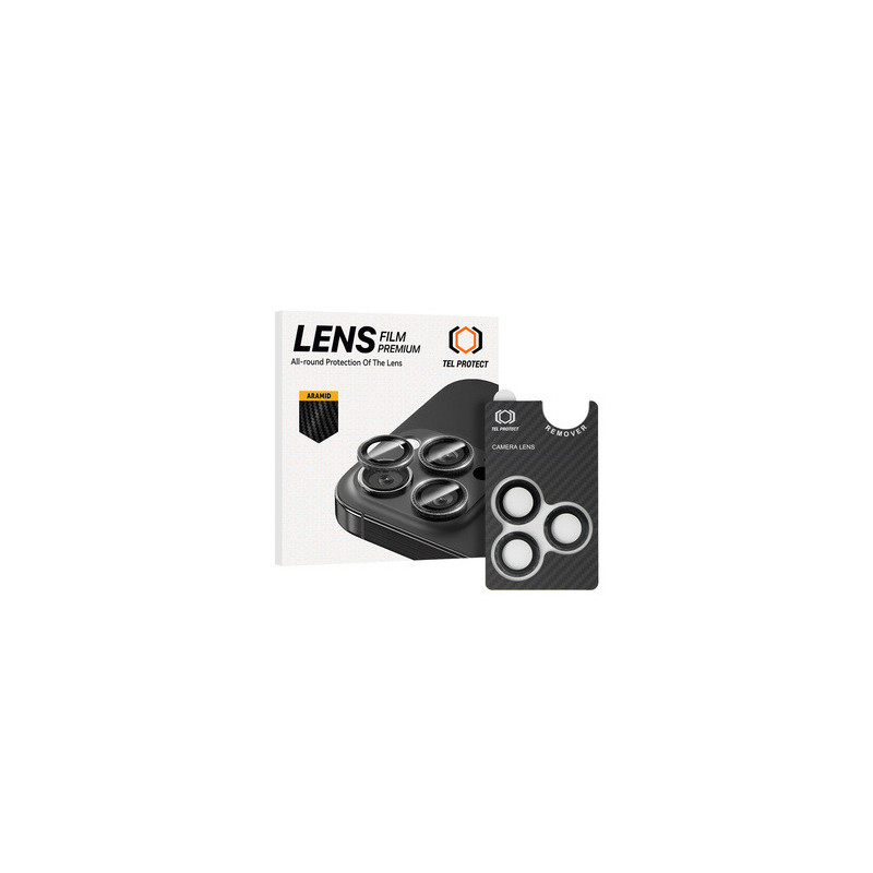Tempered glass Tel Protect 3D Lens Aramid Series on camera for Iphone 15 Pro/15 Pro Max (lens 3 pieces)