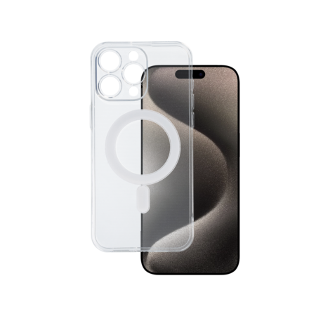 TEL PROTECT MagSilicone Case for Iphone 15 Pro Max Transparent