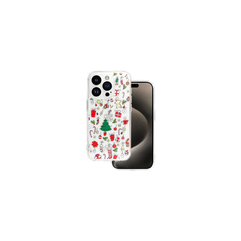 TEL PROTECT Christmas Clear Case for Iphone 15 Pro Max Design 2