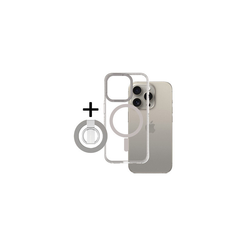 Amazing Thing Titan Pro Mag Ring Grip Case 10FT IP156.1PTRGY for Iphone 15 Pro titanium