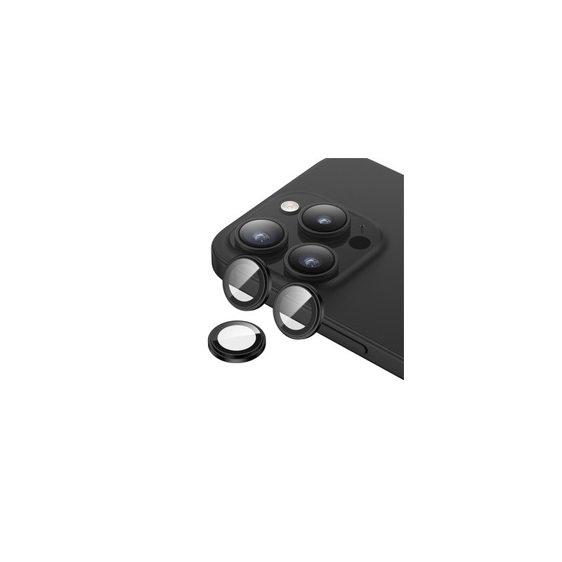 Benks Tempered glass DR Sapphire Lens Protector on camera for Iphone 15 Pro/15 Pro Max (lens 3 pieces) black