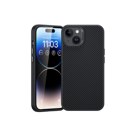 Benks Magnetic Hybrid Armor Pro Kevlar Case Metal Frame 600D for Iphone 15 Plus black