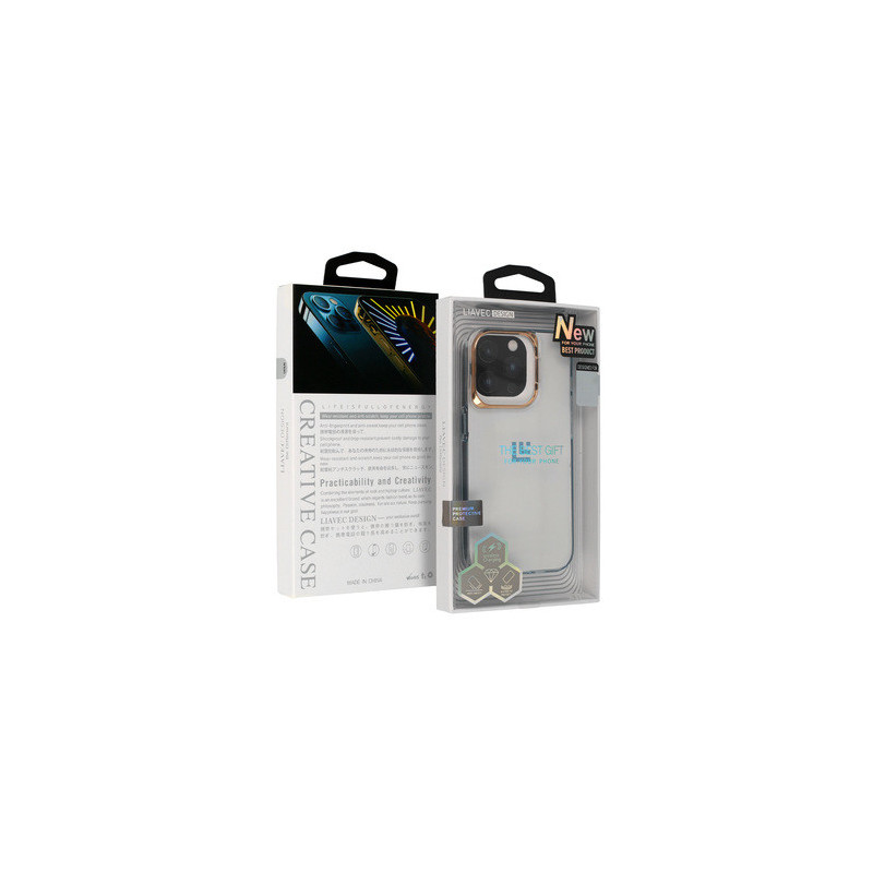 Transparent TPU Case for Iphone 15 Plus gold