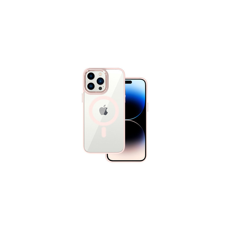 Tel Protect Magnetic Clear Case for Iphone 15 Plus Salmon