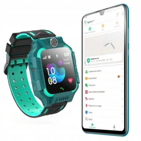 Detské smart hodinky, gps tracker, green