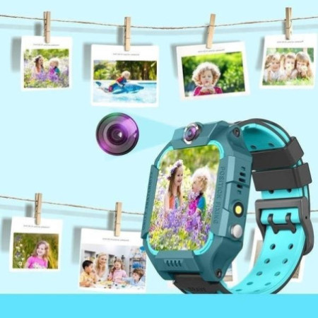 Detské smart hodinky, gps tracker, green purple