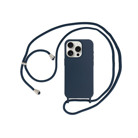 Strap Silicone Case for Iphone 15 Plus design 1 navy