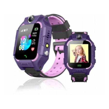 Detské smart hodinky, gps tracker, green purple