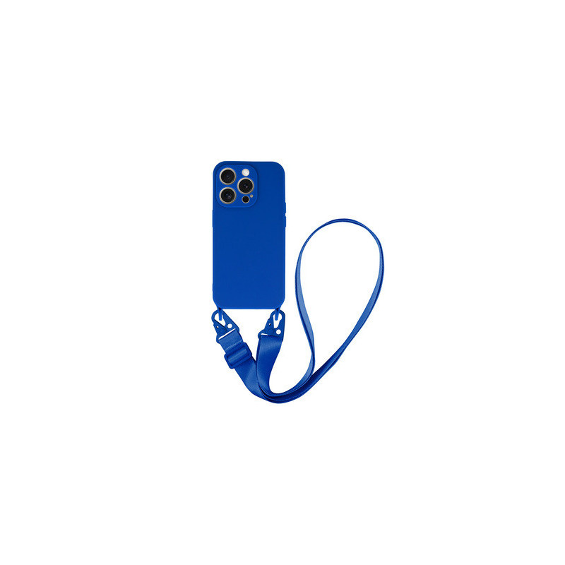 Strap Silicone Case for Iphone 15 Plus design 2 blue