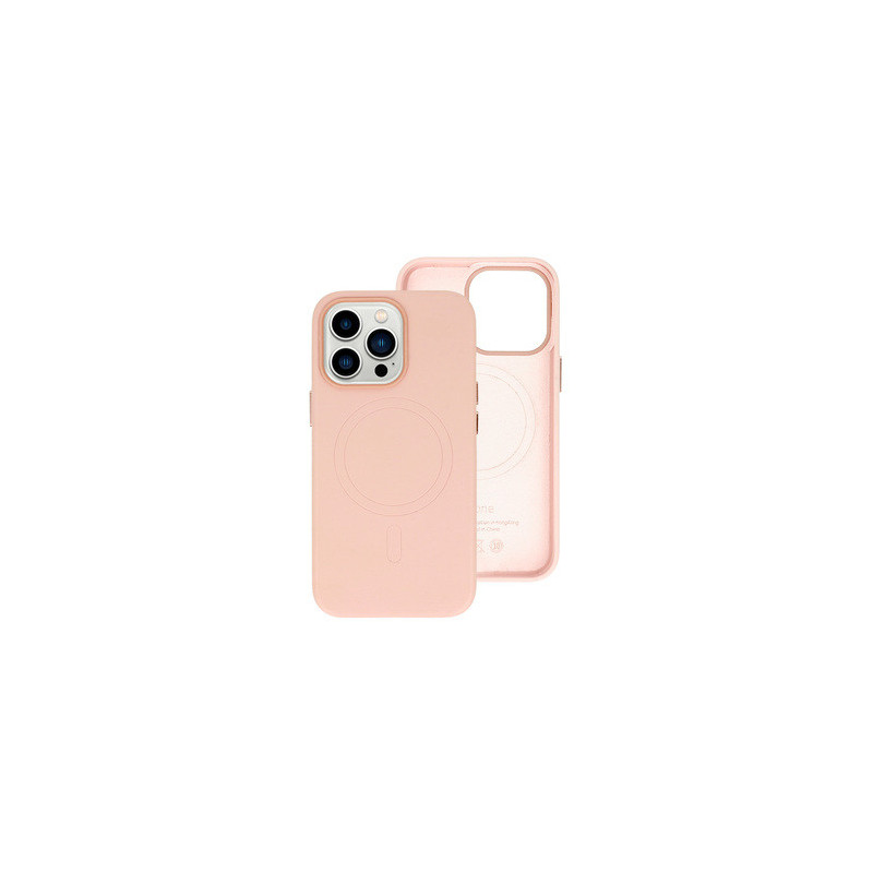 MagSafe Leather Case Iphone 15 Plus Light pink