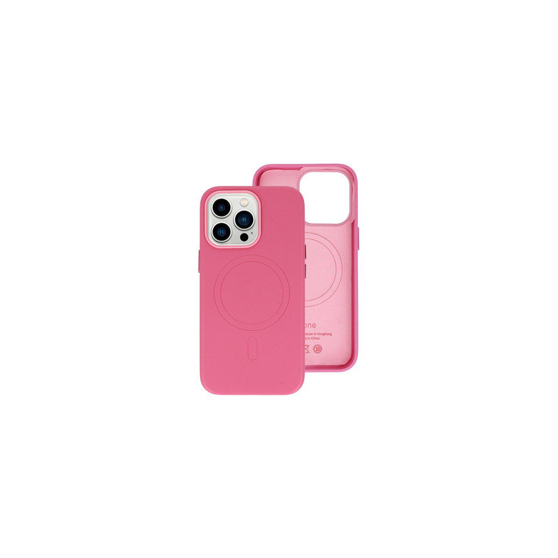 MagSafe Leather Case Iphone 15 Plus Pink