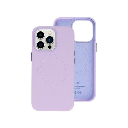 MagSafe Leather Case Iphone 15 Plus Purple
