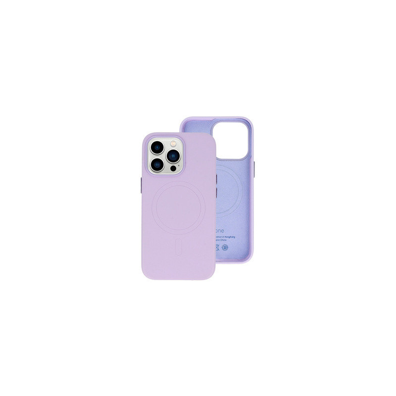 MagSafe Leather Case Iphone 15 Plus Purple