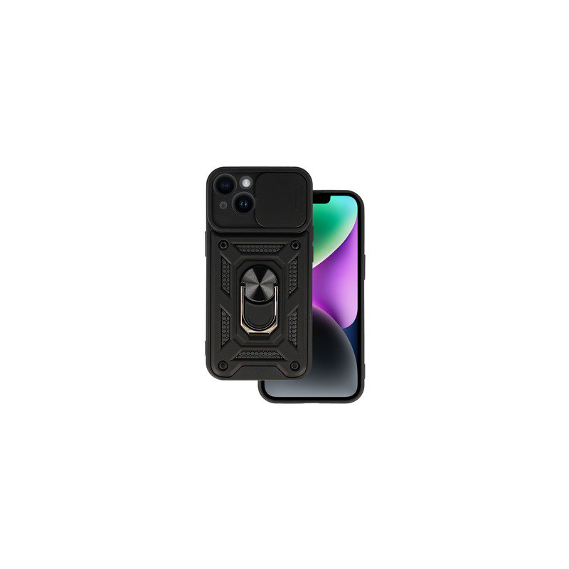 Slide Camera Armor Case for Iphone 15 Plus Black