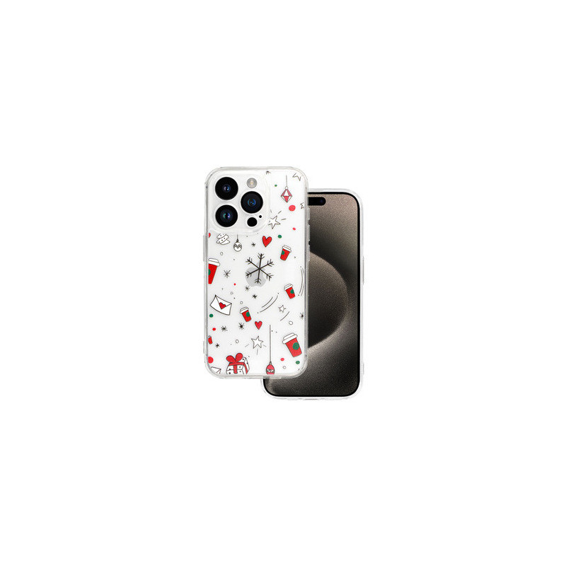 TEL PROTECT Christmas Clear Case for Iphone 15 Design 3