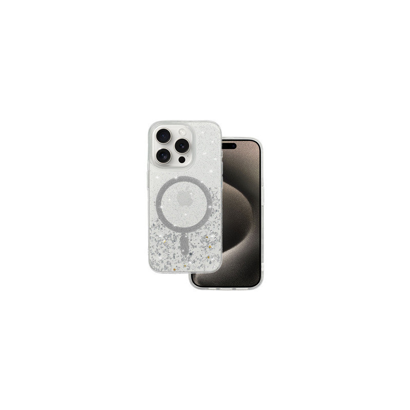 Tel Protect Moonlite Magsafe Case for Iphone 15 silver clear