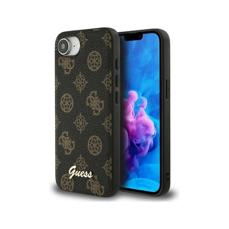 Original Case GUESS Peony Script Logo MagSafe for Iphone 16e black