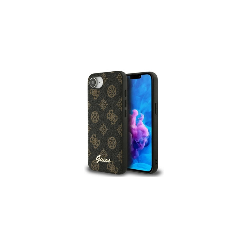 Original Case GUESS Peony Script Logo MagSafe for Iphone 16e black