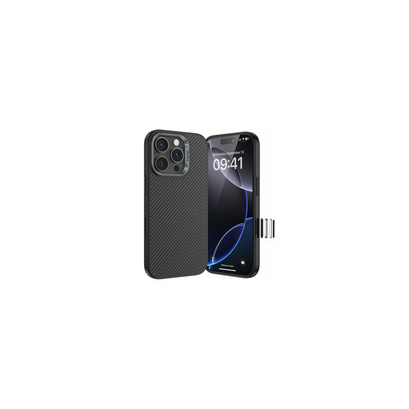 Benks Magnetic Armor Pro Kevlar Case Metal Frame 600D (AD66) for Iphone 16 Pro Max black (Camera Control Button)