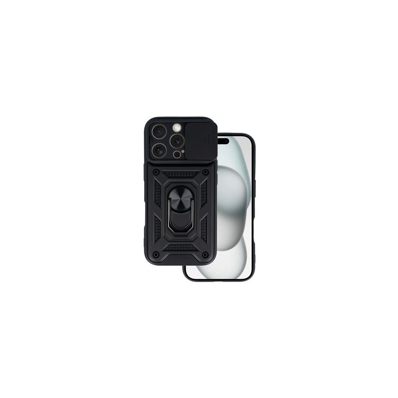 Slide Camera Armor Case for Iphone 16 Pro Max Black