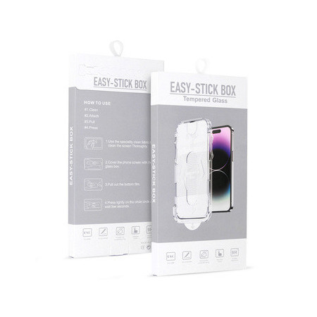 Tempered Glass Full Glue Easy-Stick Box for IPHONE 16 PRO MAX BLACK
