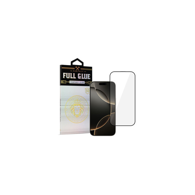 Tempered Glass HARD Full Glue 5D for IPHONE 16 PRO MAX BLACK