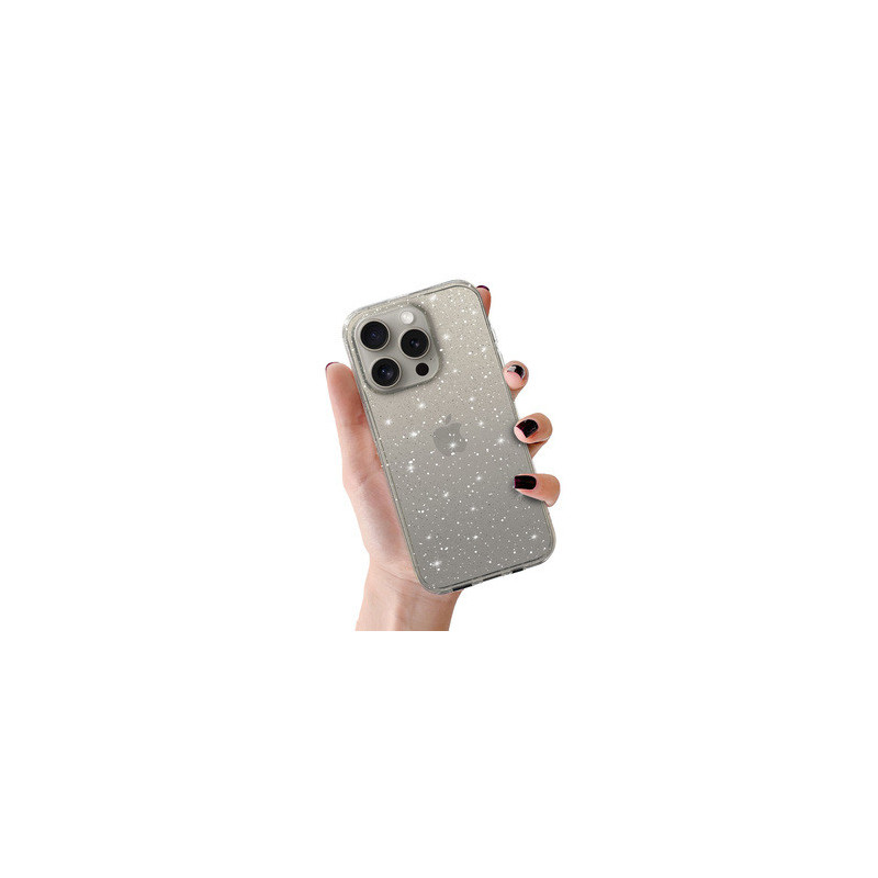 Crystal Glitter Case for Iphone 16 Pro Max Silver
