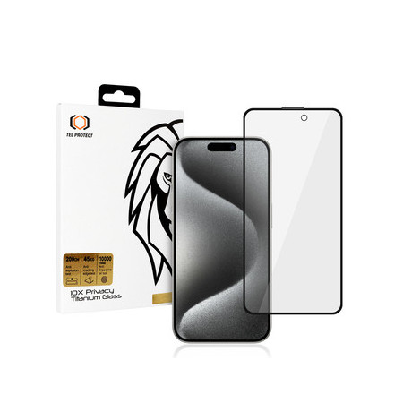 Tempered glass Tel Protect 10X Privacy Titanium for Iphone 16 Pro/17