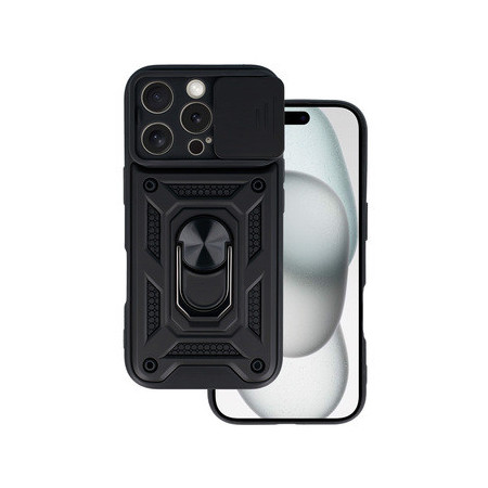Slide Camera Armor Case for Iphone 16 Pro Black