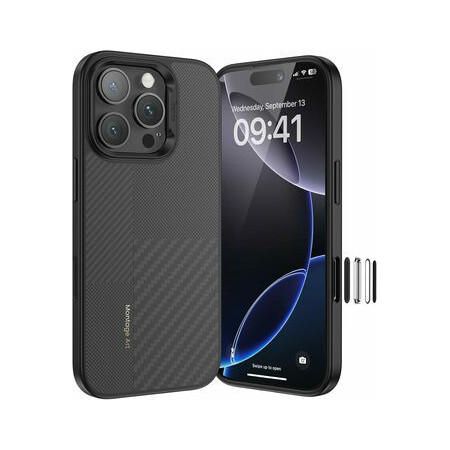 Benks Montage Magnetic Armor Pro Kevlar Case Metal Frame 600D+1500D (MF65) for Iphone 16 Pro black (Camera Control Butto