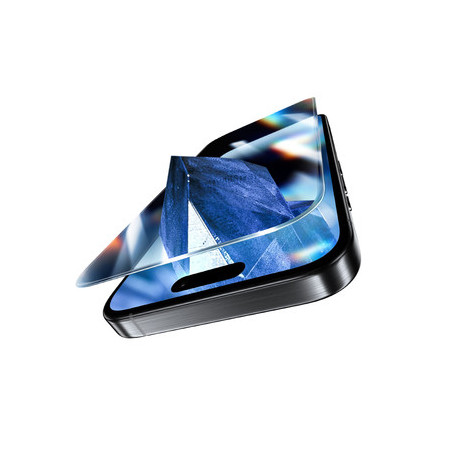 Benks Tempered glass Glass Warrior Sapphire Coating (LL65) for Iphone 16 Pro black (Thin Edge)