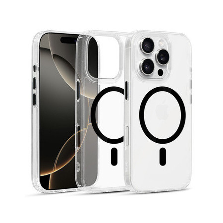 Glossy Magsafe Clear Case do Iphone 16 Pro black