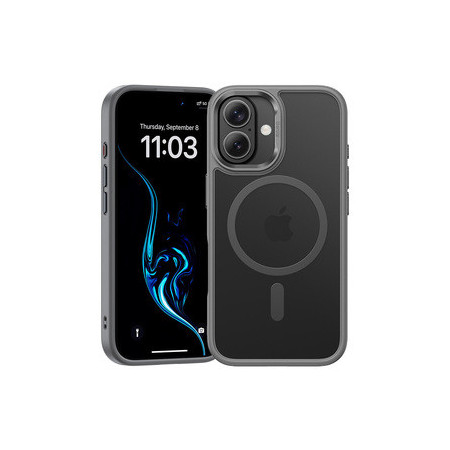Benks Magnetic Mist Case Metal Frame for Iphone 16 grey