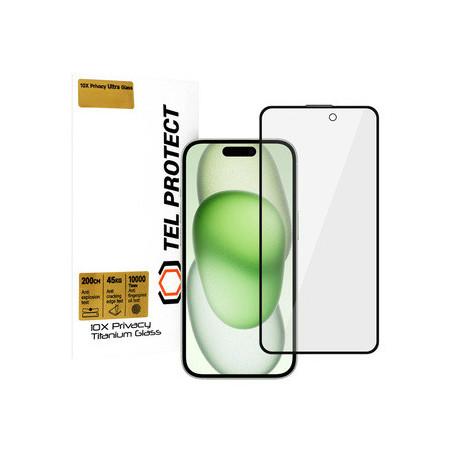 Tempered glass Tel Protect 10X Privacy Titanium for Iphone 16 (envelope)