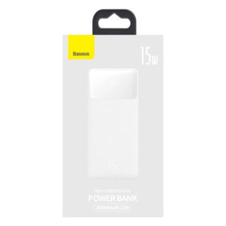 Baseus Power Banka 30000mAh - 2xUSB + Rýchle nabíjanie Type C - PD 3.0 QC 3.0 15W (PPDML-K02) biela