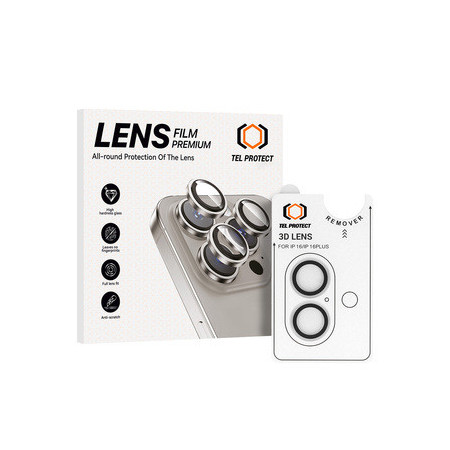 Tempered glass Tel Protect 3D Lens on camera for Iphone 16/16 Plus transparent (lens 2 pieces)