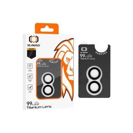 Tempered glass Tel Protect Titanium Lens 99% AR Aramid Series on camera for Iphone 16/16 Plus (lens 2 pcs)