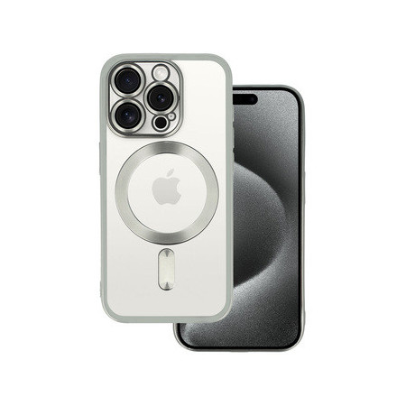 Metallic Magsafe Case for Iphone 16 Silver