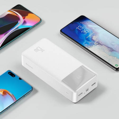 Baseus Power Banka 30000mAh - 2xUSB + Rýchle nabíjanie Type C - PD 3.0 QC 3.0 15W (PPDML-K02) biela