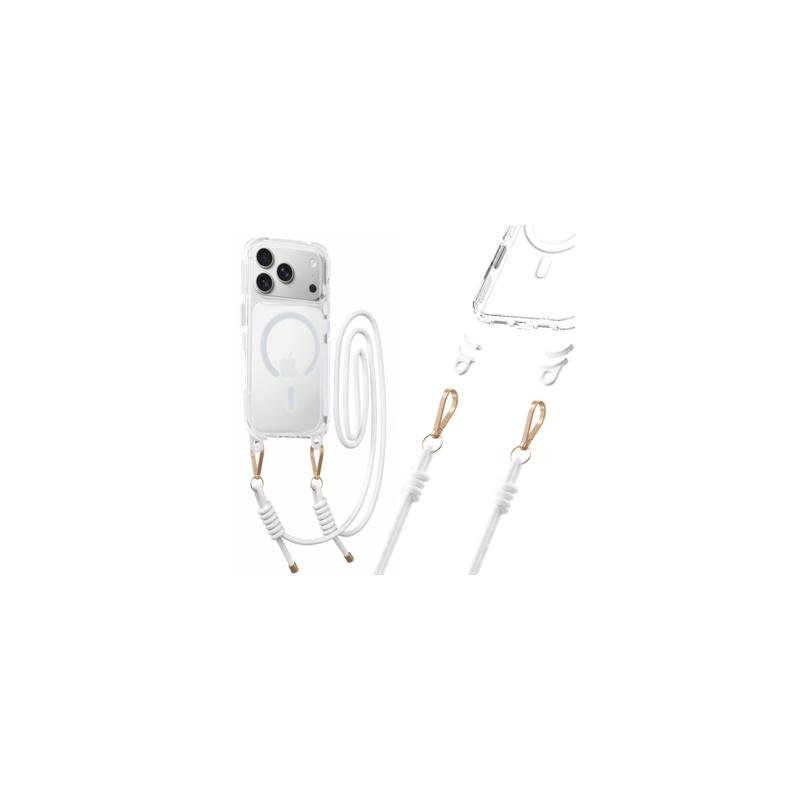 Tel Protect Strap Clear Case for Iphone 17 Pro Max white