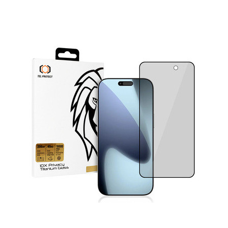 Tempered glass Tel Protect 10X Privacy Titanium for Iphone 17 Pro Max