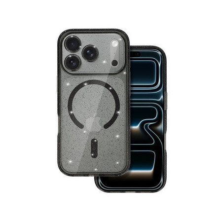 Glitter Magsafe Case for Iphone 17 Pro Max black clear