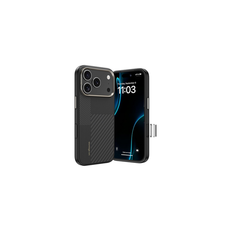 Benks Montage Magnetic Armor Pro Kevlar Case Metal Frame 600D+1500D (MA69) for Iphone 17 Pro black (Camera Control Butto