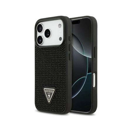 Original Case GUESS Rhinestone Triangle Logo for Iphone 17 Pro black